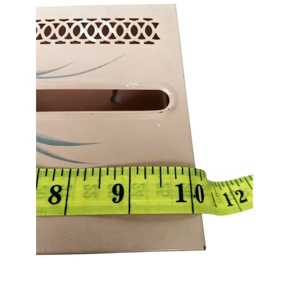 MCM Pink Tissue Box Holder Cover Hand Painted Tole Ware Metal Vanity Bath Vtg - Picture 6 of 11